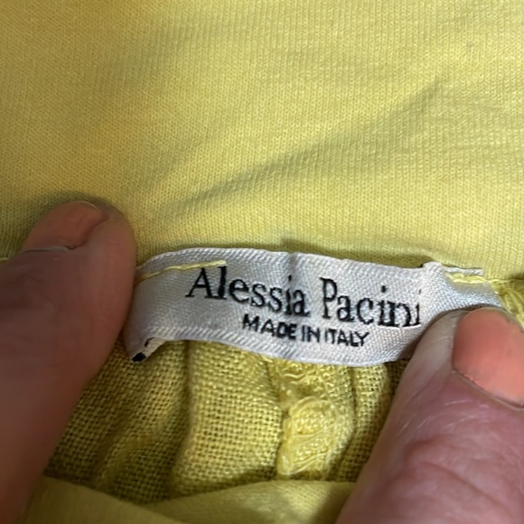 100% linen/lace cropped pant - Picture 3 of 9